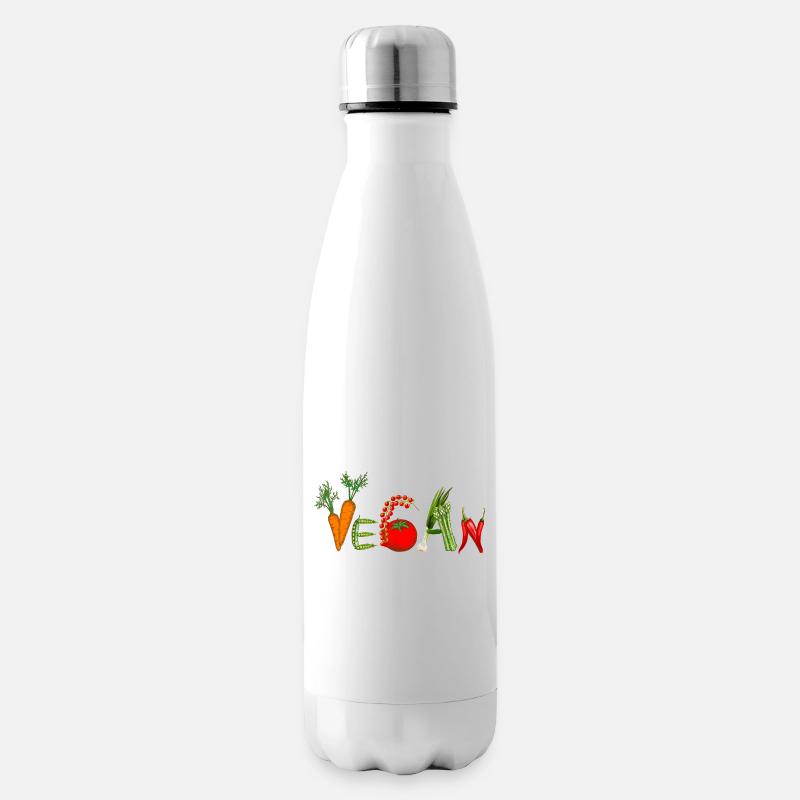 Vegan - Isolierflasche - Weiß