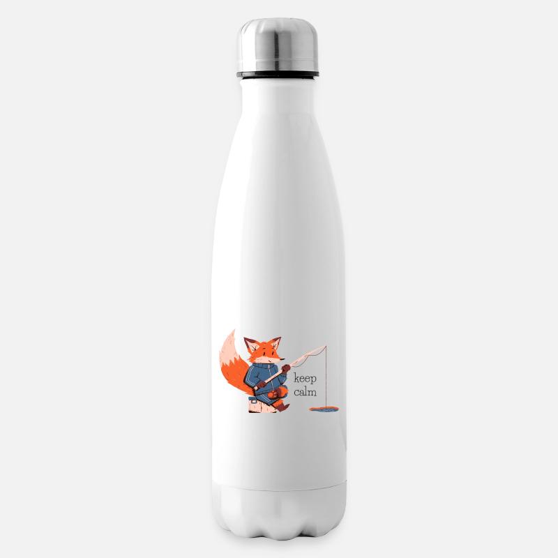 keep calm fox - fox - Insulated Water Bottle - white