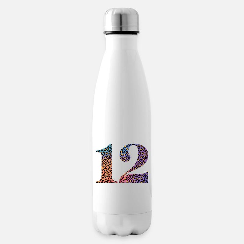12. Geburtstag Leopard - Isolierflasche - Weiß