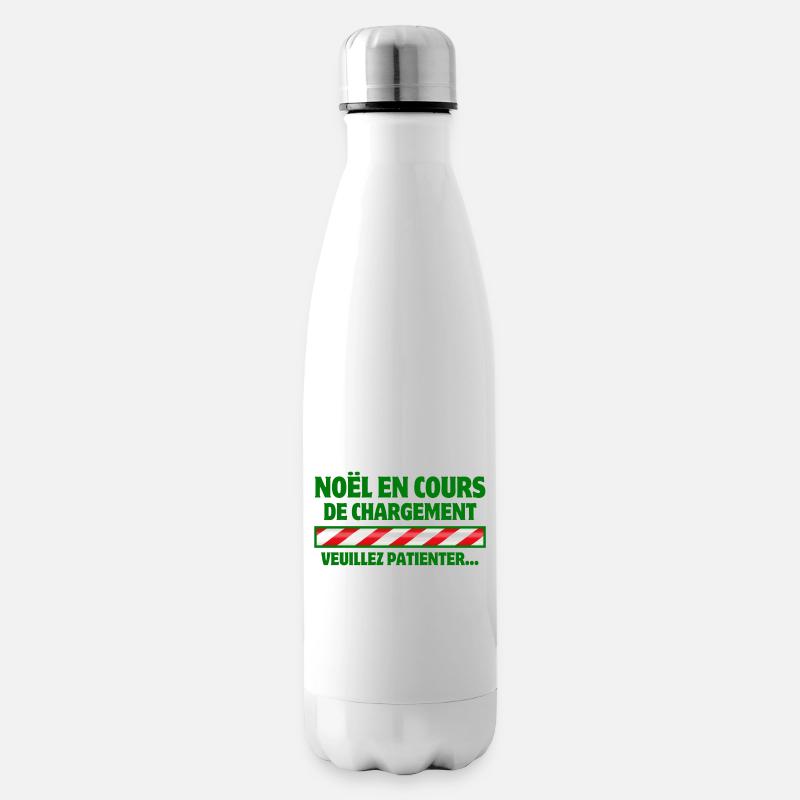Noël, joyeux Noël, joyeuses fêtes - Bouteille isotherme - blanc
