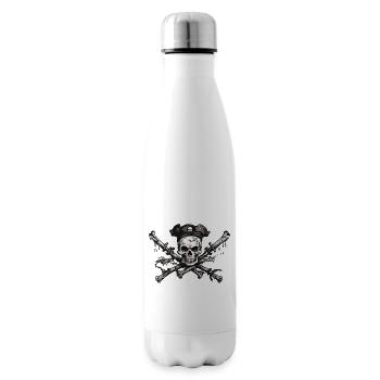 Drapeau pirate tête de mort Boucanier Halloween Design - Bouteille isotherme - blanc - Droite