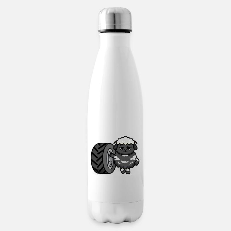 Traktorschafe - Isolierflasche - Weiß
