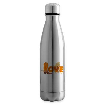 Cowboy boot and horse silhouette - Insulated Water Bottle - silver - Right