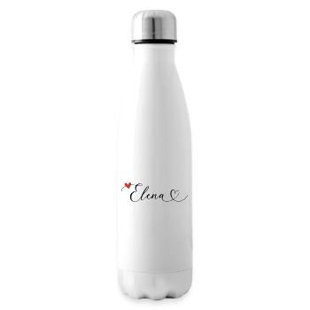 Elena Surname First name Calligraphy Heart - Insulated Water Bottle - white - Right