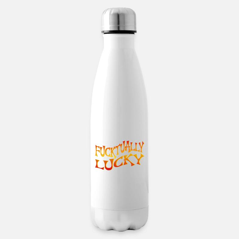 Bold Text Art with Angular Font Style - Insulated Water Bottle - white