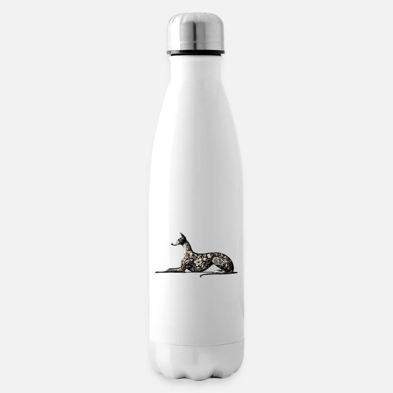 Galgo Embroidery Design - Isolierflasche - Weiß