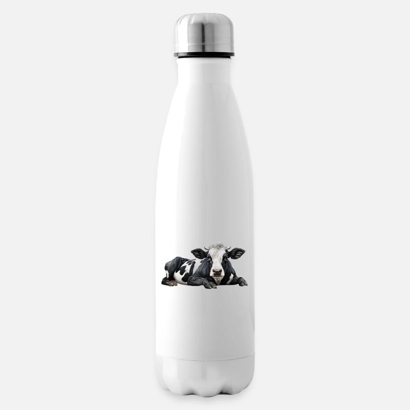 Kuh - Isolierflasche - Weiß