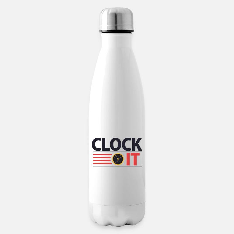 Clock It - Insulated Water Bottle - white