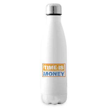 Time Is Money: Contrast Typography - Insulated Water Bottle - white - Right