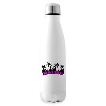 Malibu Neon Pink Font - Insulated Water Bottle - white - Right