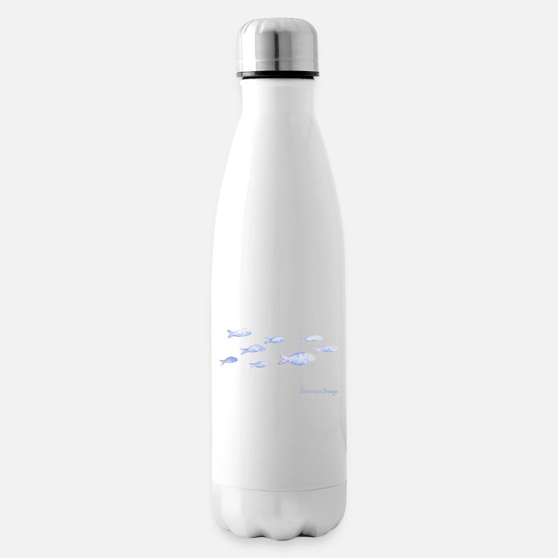 Sommerbrise Wasserfische - Isolierflasche - Weiß