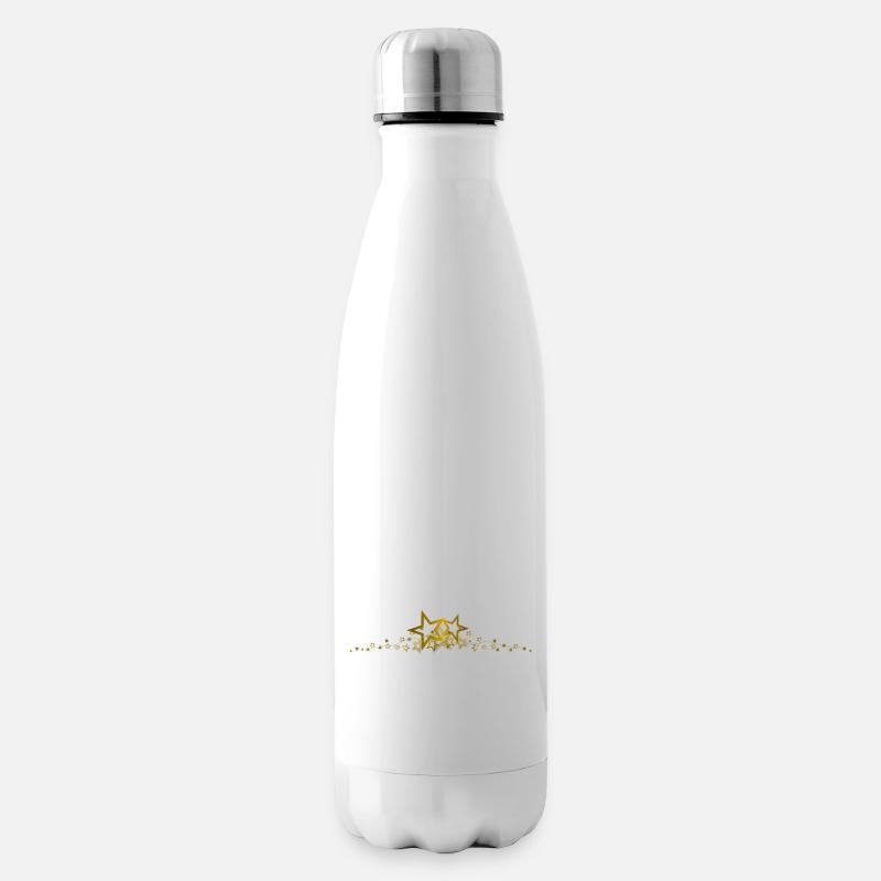 Sternrahmen Gold - Isolierflasche - Weiß