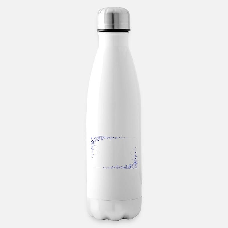 Sternrahmen Blau - Isolierflasche - Weiß