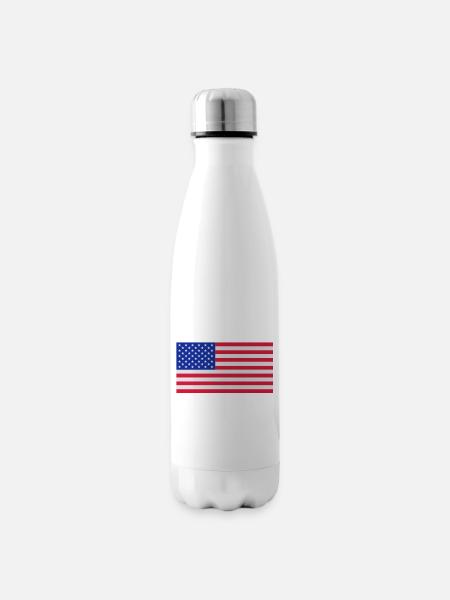Amerikanische Flagge - Isolierflasche - Weiß