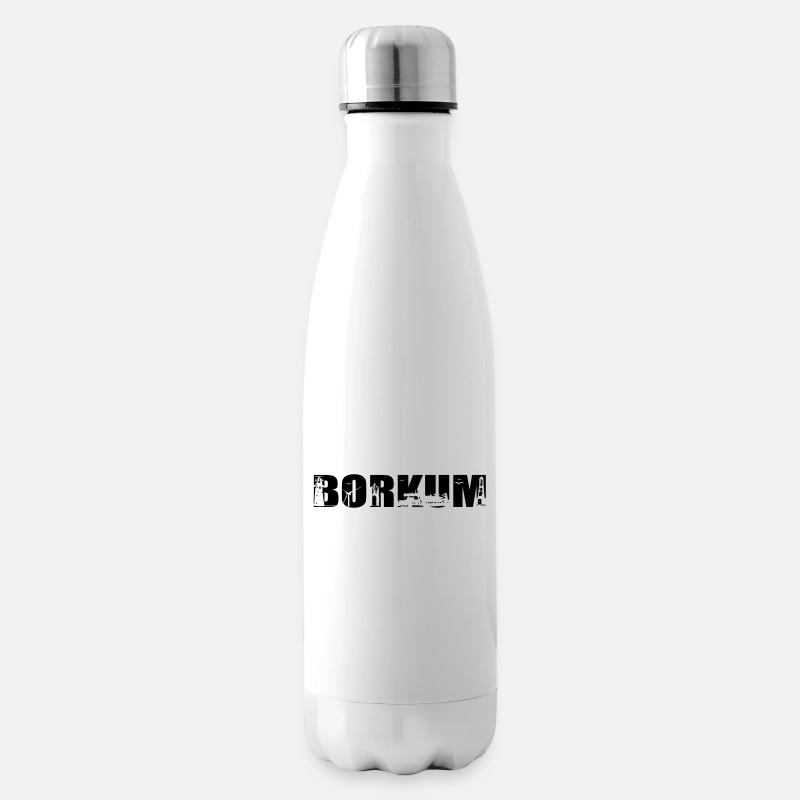 Borkum Skyline - Isolierflasche - Weiß