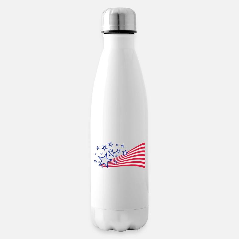 USA Flagge - Isolierflasche - Weiß