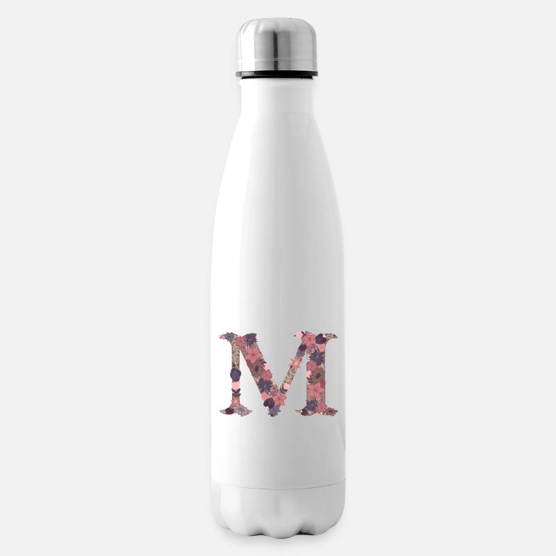Lettre de fleur M - Bouteille isotherme - blanc