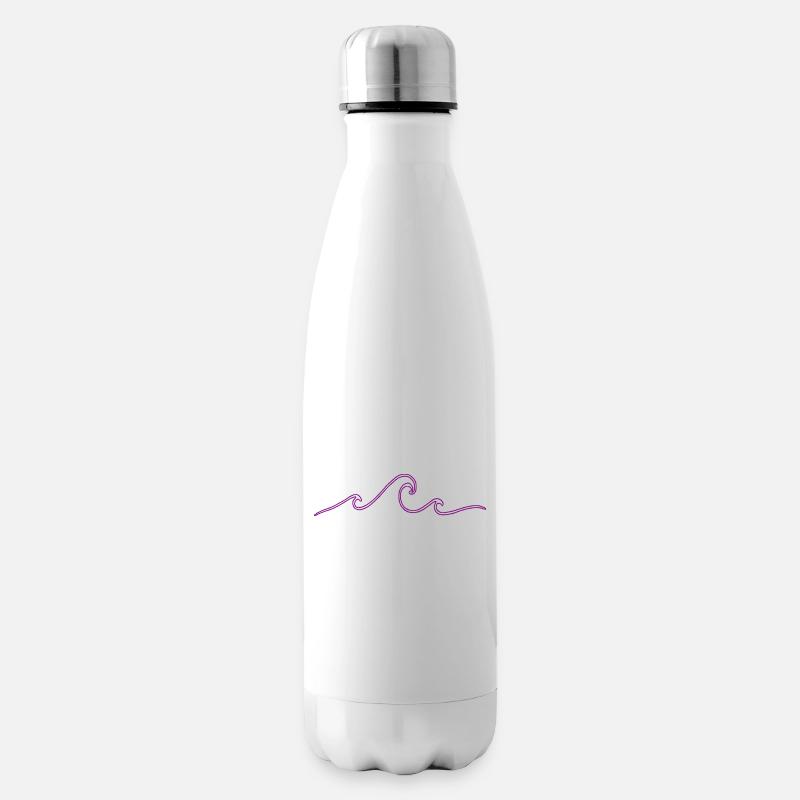 Wellen - Isolierflasche - Weiß