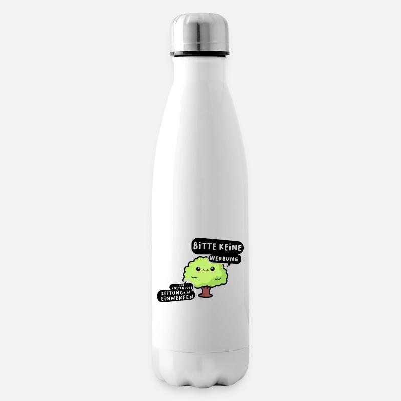 Briefkasten Aufkleber Bitte keine Werbung Zeitung - Isolierflasche - Weiß