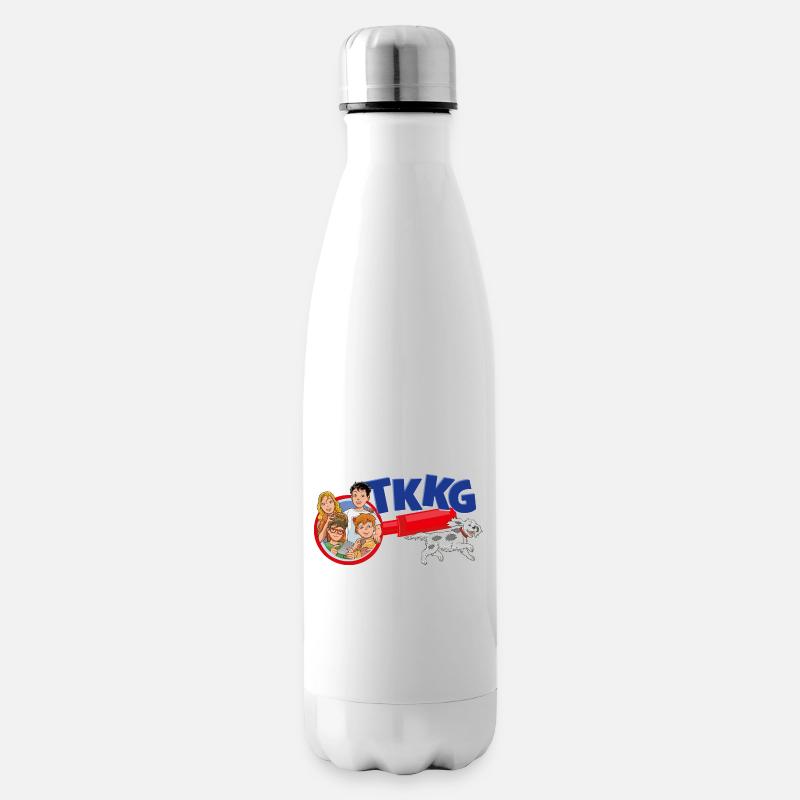 TKKG Junior Logo Die Bande Mit Oskar Und Lupe - Isolierflasche - Weiß