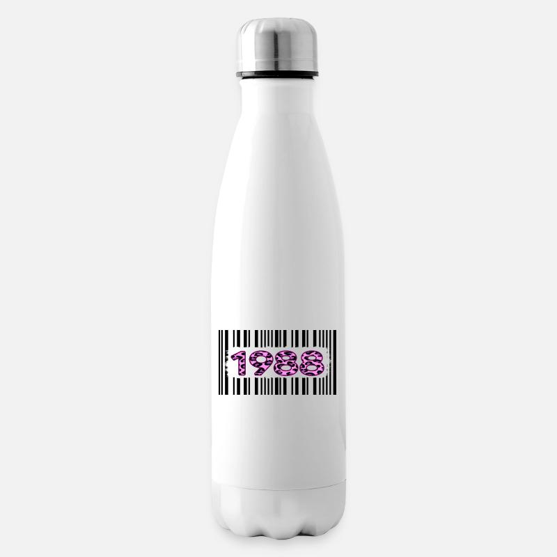 1988 geburtstag barcode rosa leopard retro-party - Isolierflasche - Weiß