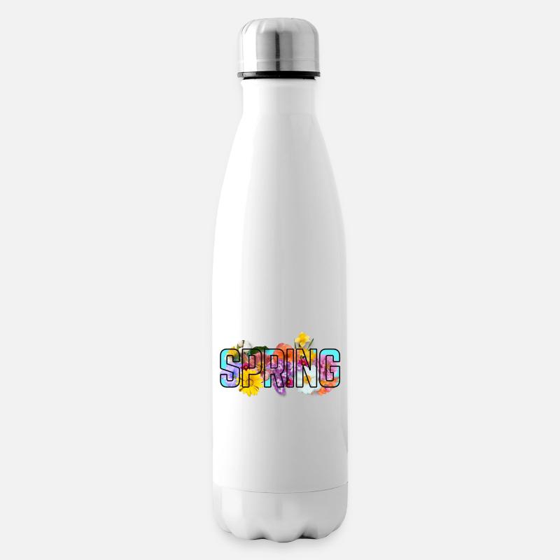 Printemps bleu - Bouteille isotherme - blanc