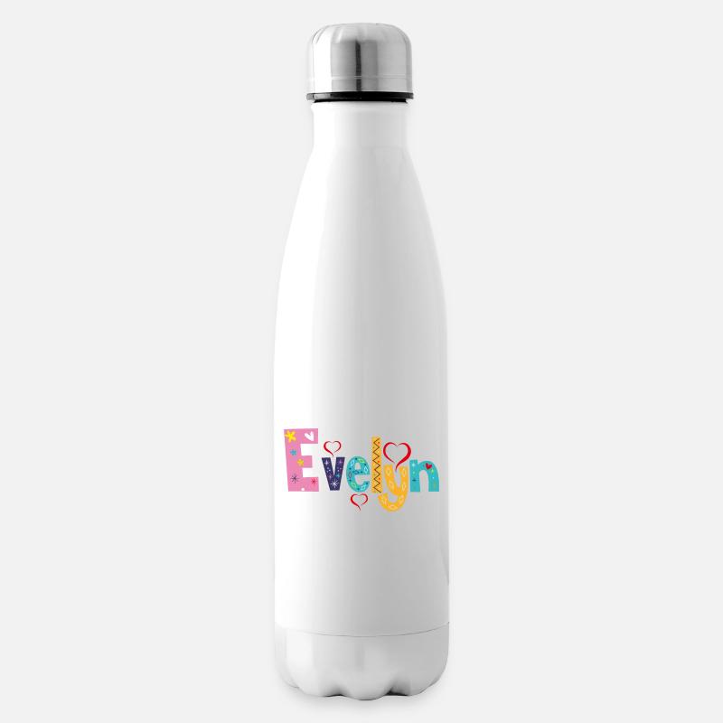 Personalized Evelyn Name - Insulated Water Bottle - white