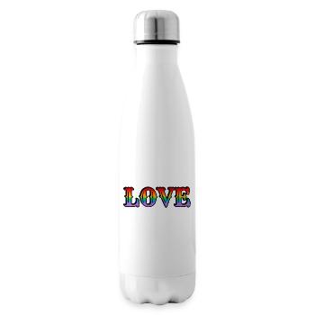Amour arc-en-ciel rétro - Bouteille isotherme - blanc - Droite
