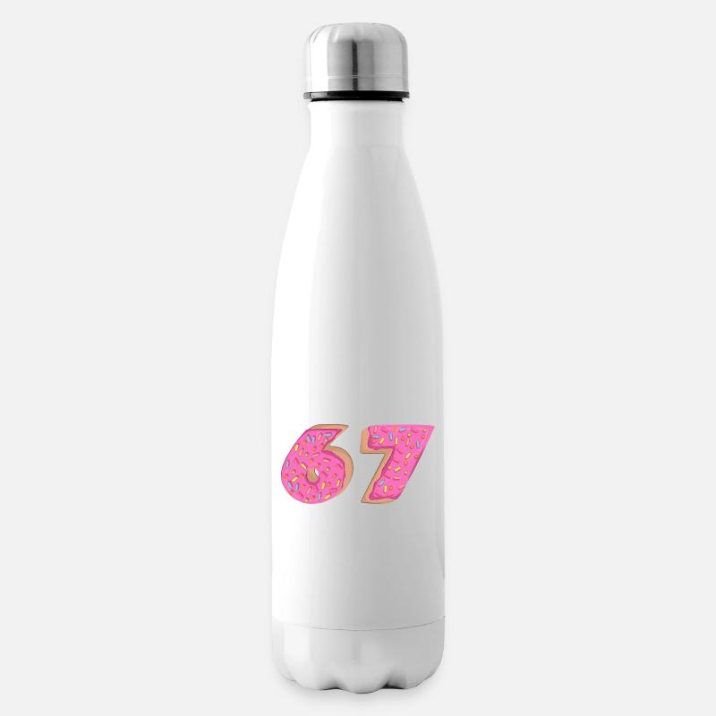67 - Sixty Seven Number 67 Donut I-ce Cream Meme - Isolierflasche - Weiß
