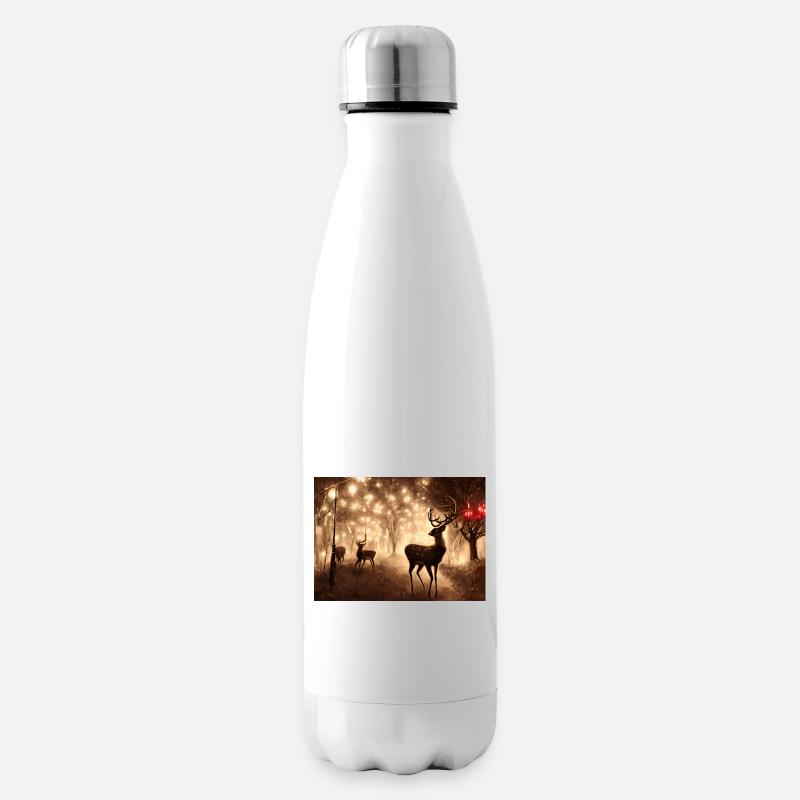 Cerf de Noël - Bouteille isotherme - blanc