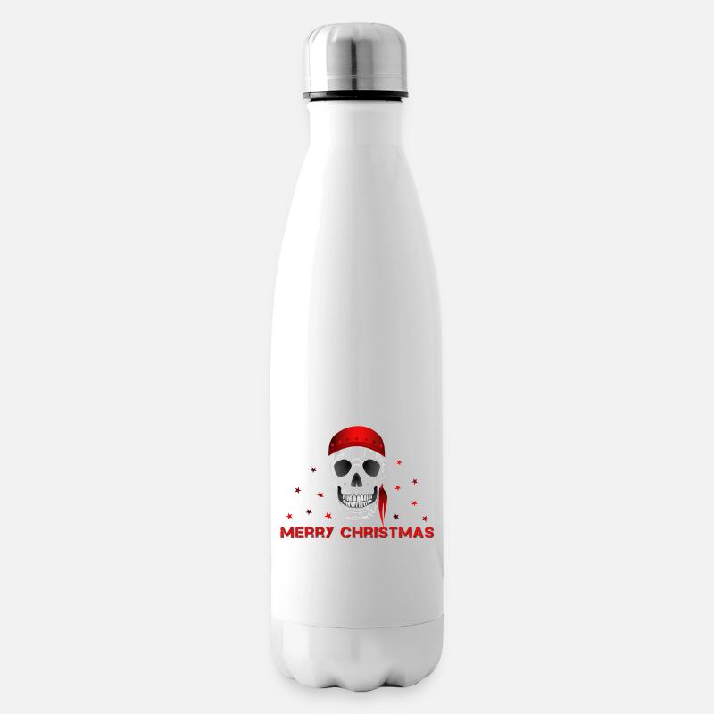 Merry Christmas skull - Isolierflasche - Weiß