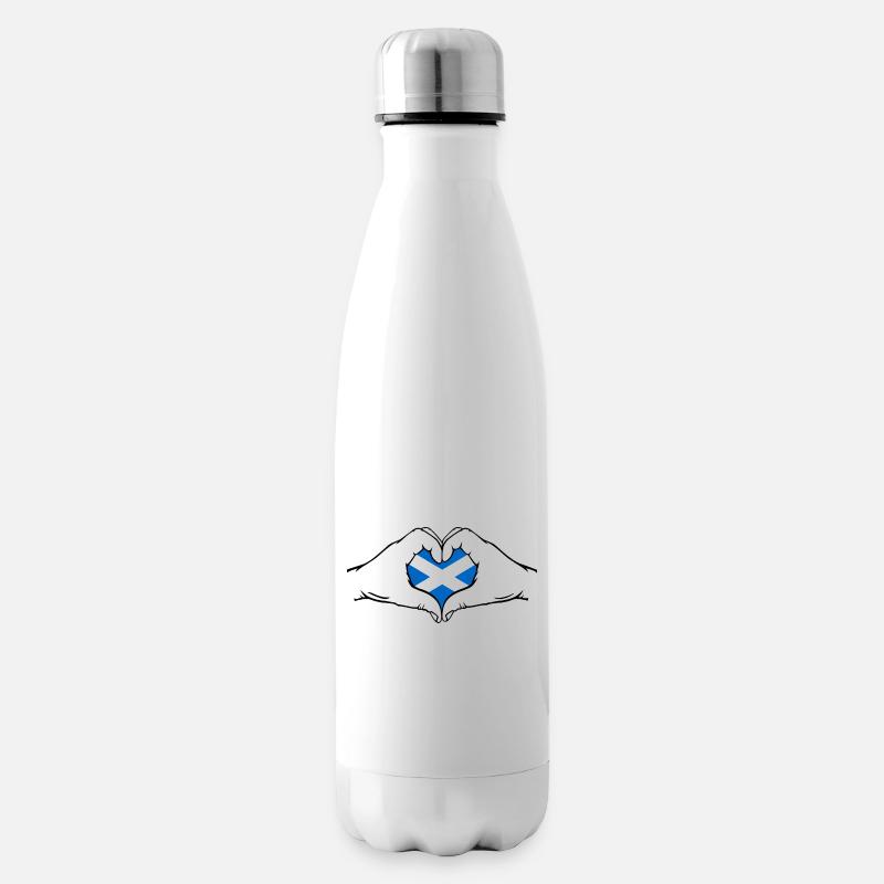 Schottland Flagge Herzform - Isolierflasche - Weiß