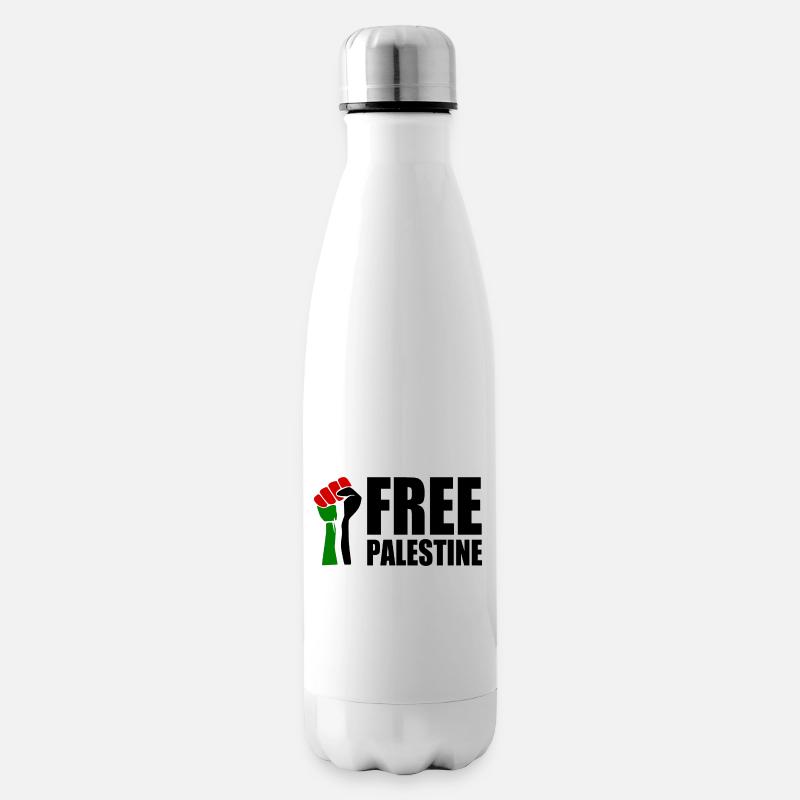 Free palestine - Bouteille isotherme - blanc