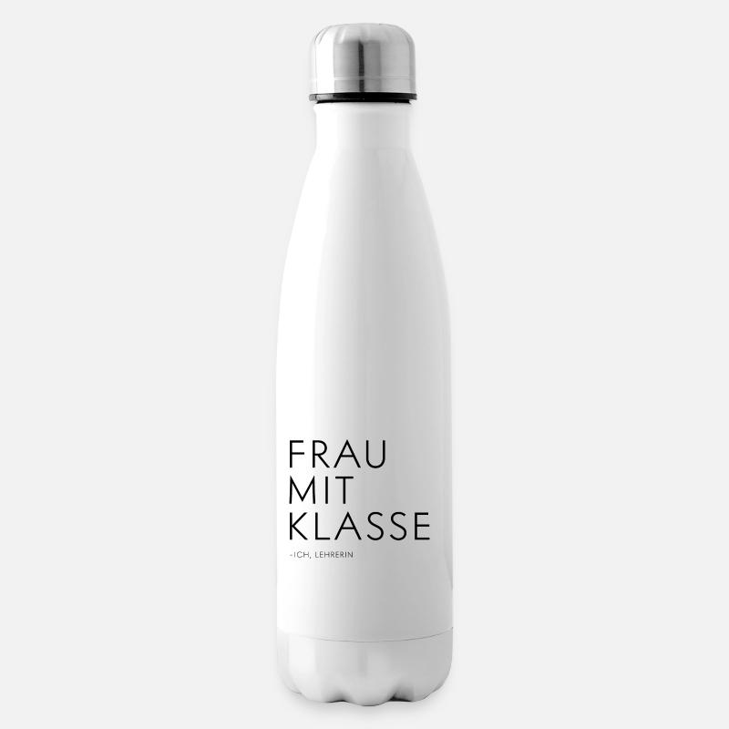 Frau mit Klasse | Lehrerin - Isolierflasche - Weiß