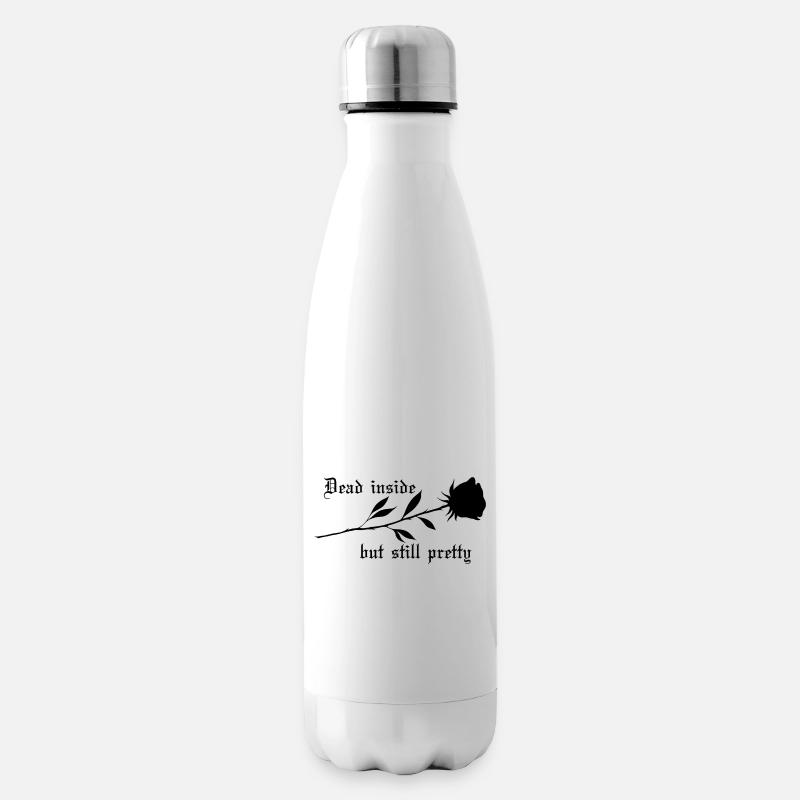 Dead Inside Rose - Insulated Water Bottle - white