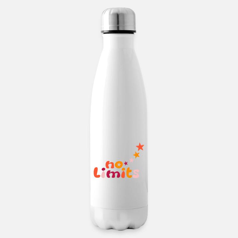 Pas de limites en jaune, orange, rouge - Bouteille isotherme - blanc