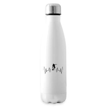 Herzschlag Kegeln Silhouette - Isolierflasche - Weiß - Rechts