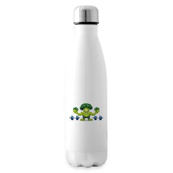 Brokkoli Gewichtheber - Isolierflasche - Weiß - Rechts