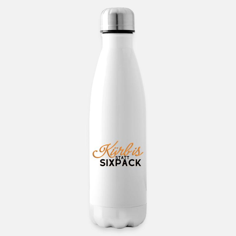 Kürbis statt Sixpack - Isolierflasche - Weiß