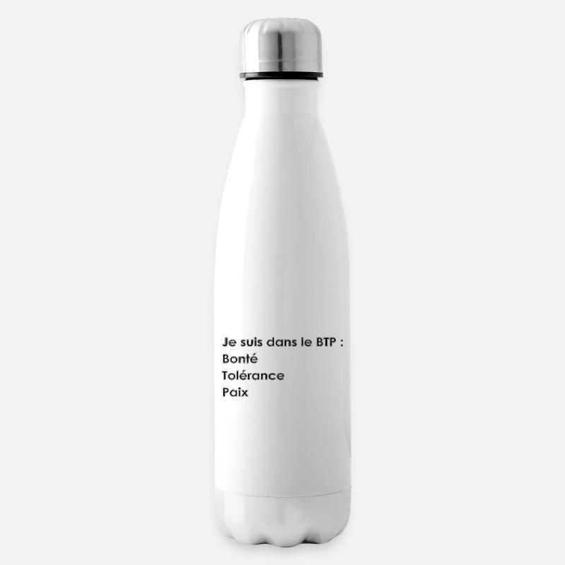 Je suis dans le BTP - Bouteille isotherme - blanc