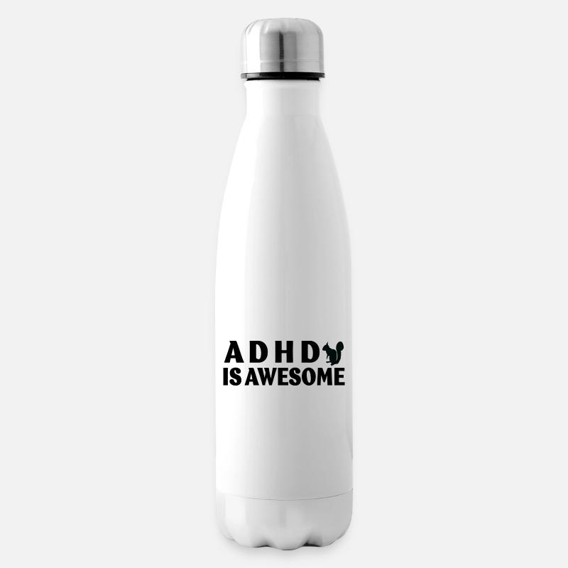 adhd is awesome - Insulated Water Bottle - white