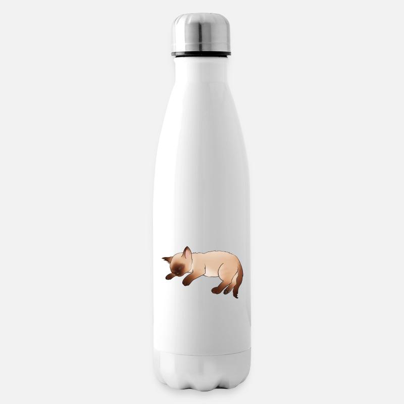 Chat dormant, Chat Siam - Bouteille isotherme - blanc