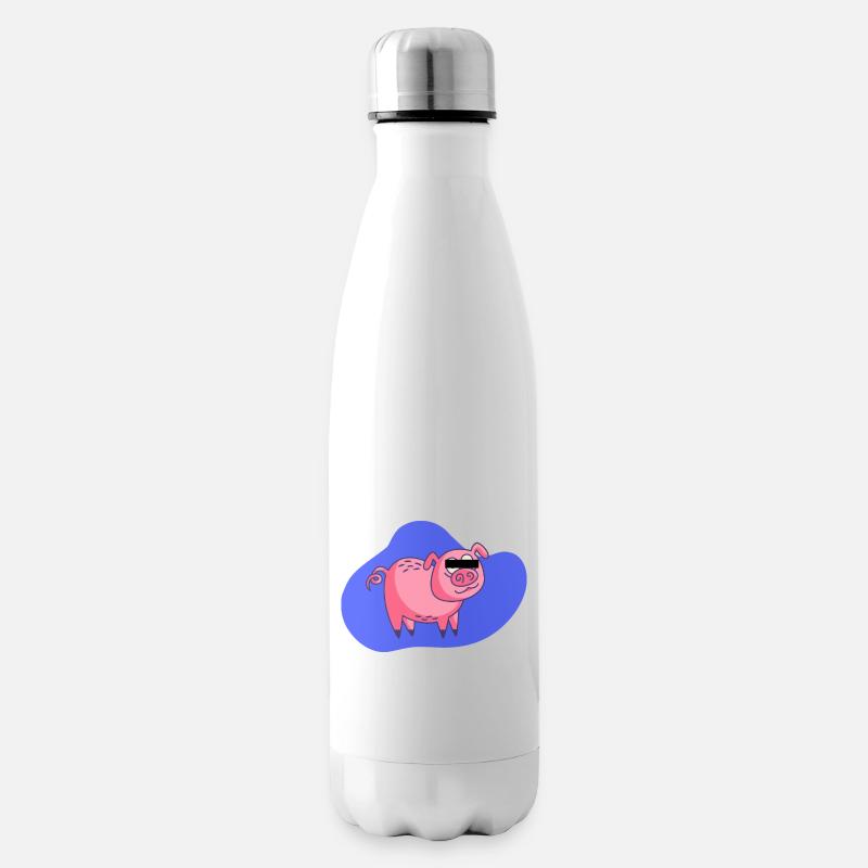 Cochon de dessin animé - Bouteille isotherme - blanc