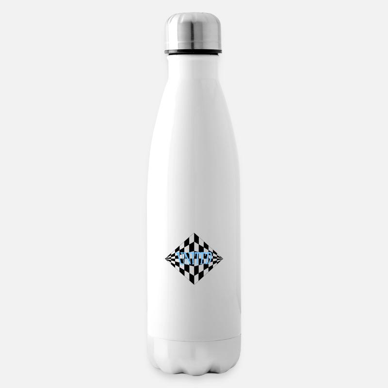 United Chess Patterns - Insulated Water Bottle - white