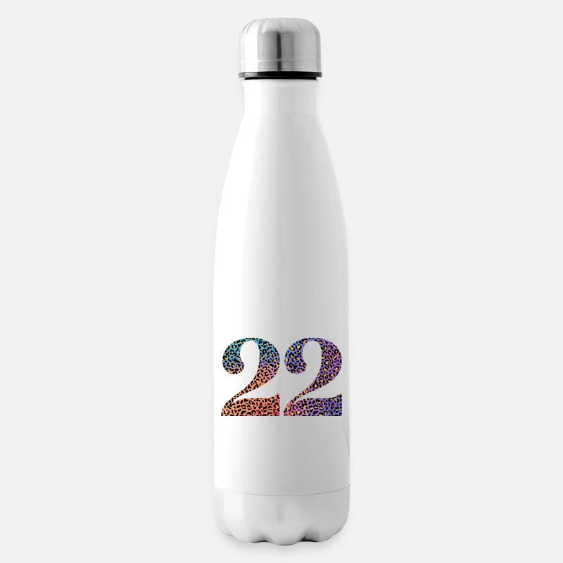 22. Geburtstag Leopard - Isolierflasche - Weiß