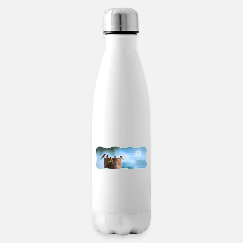 Conception photo moineaux rencontre courbe contour - Bouteille isotherme - blanc