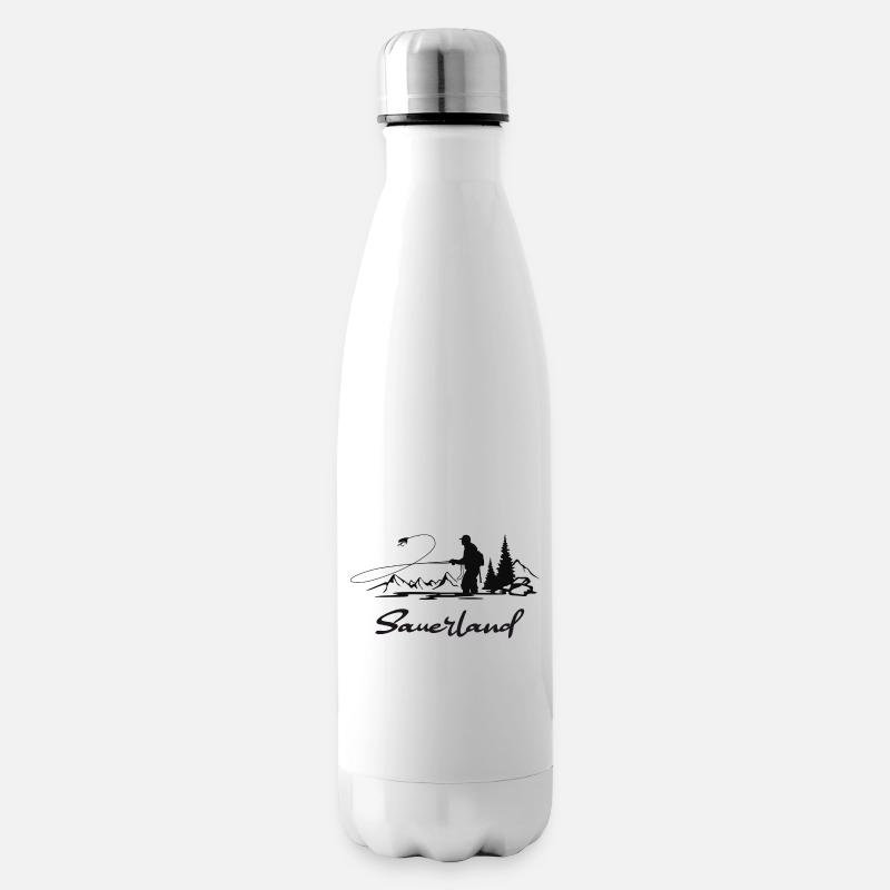 Sauerland Fliegenfischen - Isolierflasche - Weiß