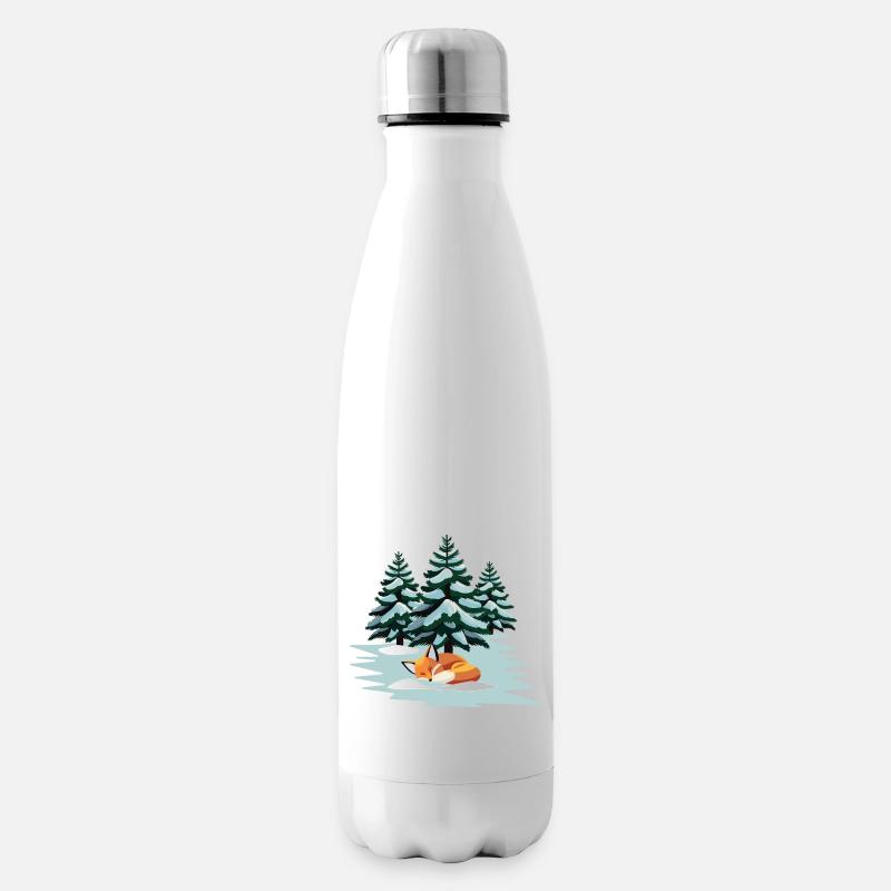 Fuchs schlafend - Isolierflasche - Weiß