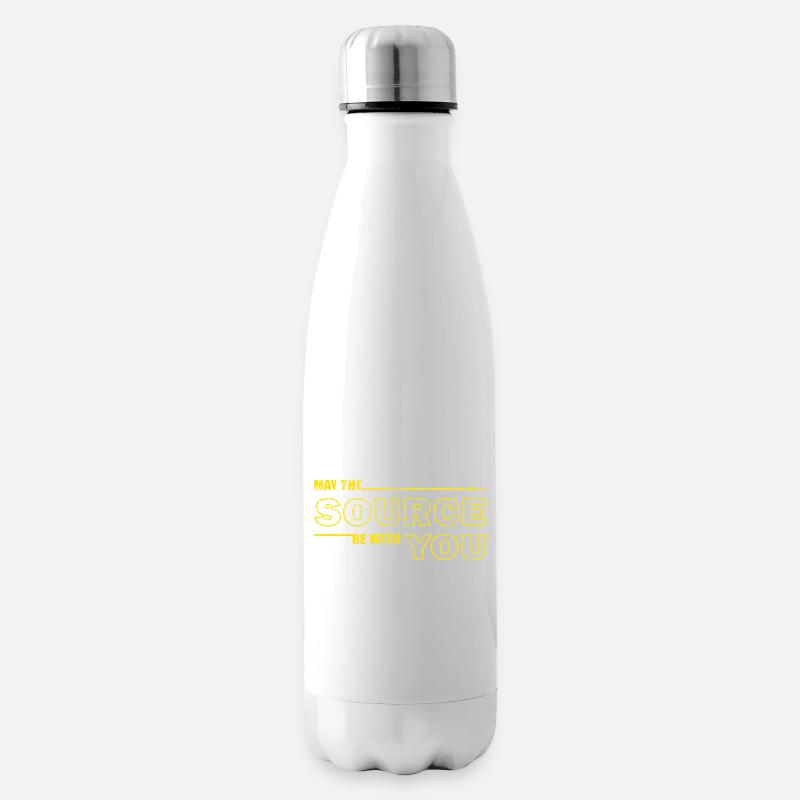 May the Source Be With You – Geek Tee - Insulated Water Bottle - white