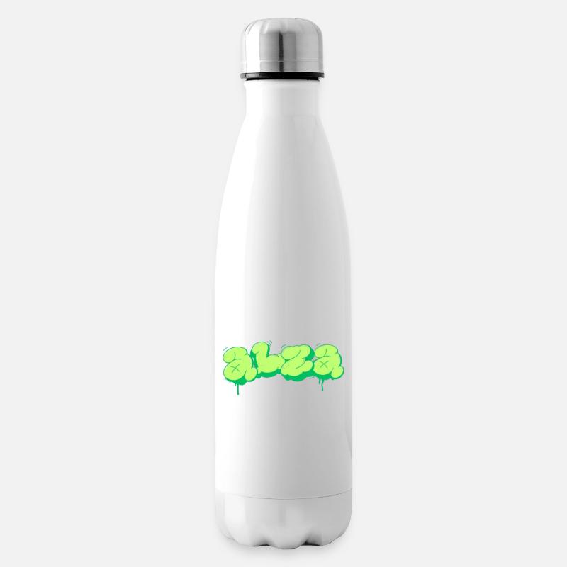Conception de style graffiti vert vif - Bouteille isotherme - blanc